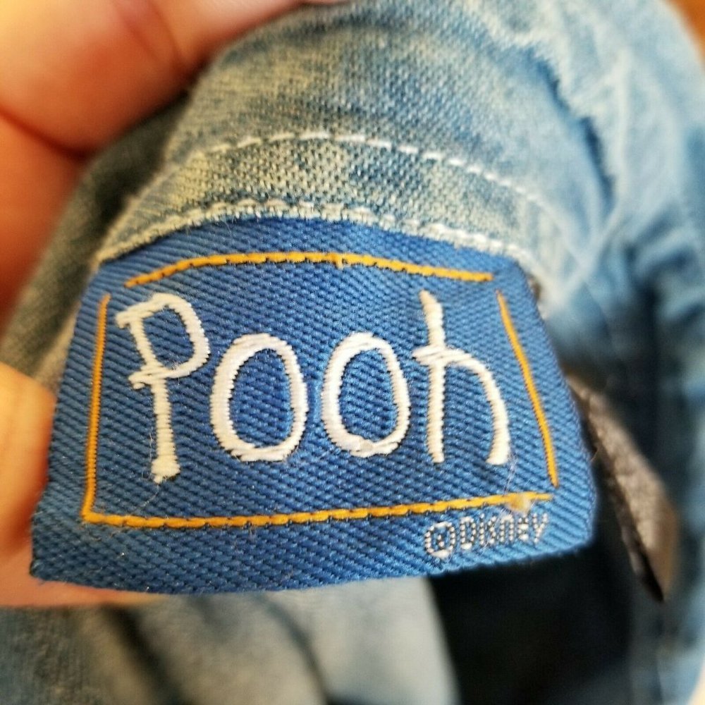 Vintage 90s Womens Winnie The Pooh Denim Chambray Sleeveless Buttonup Shirt LG - Picture 7 of 12